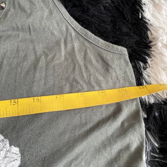 Y2K Floral Cross Studded Tank Top Vintage 2000s Grunge‎ Gothic Punk Festival XL - Picture 5 of 6